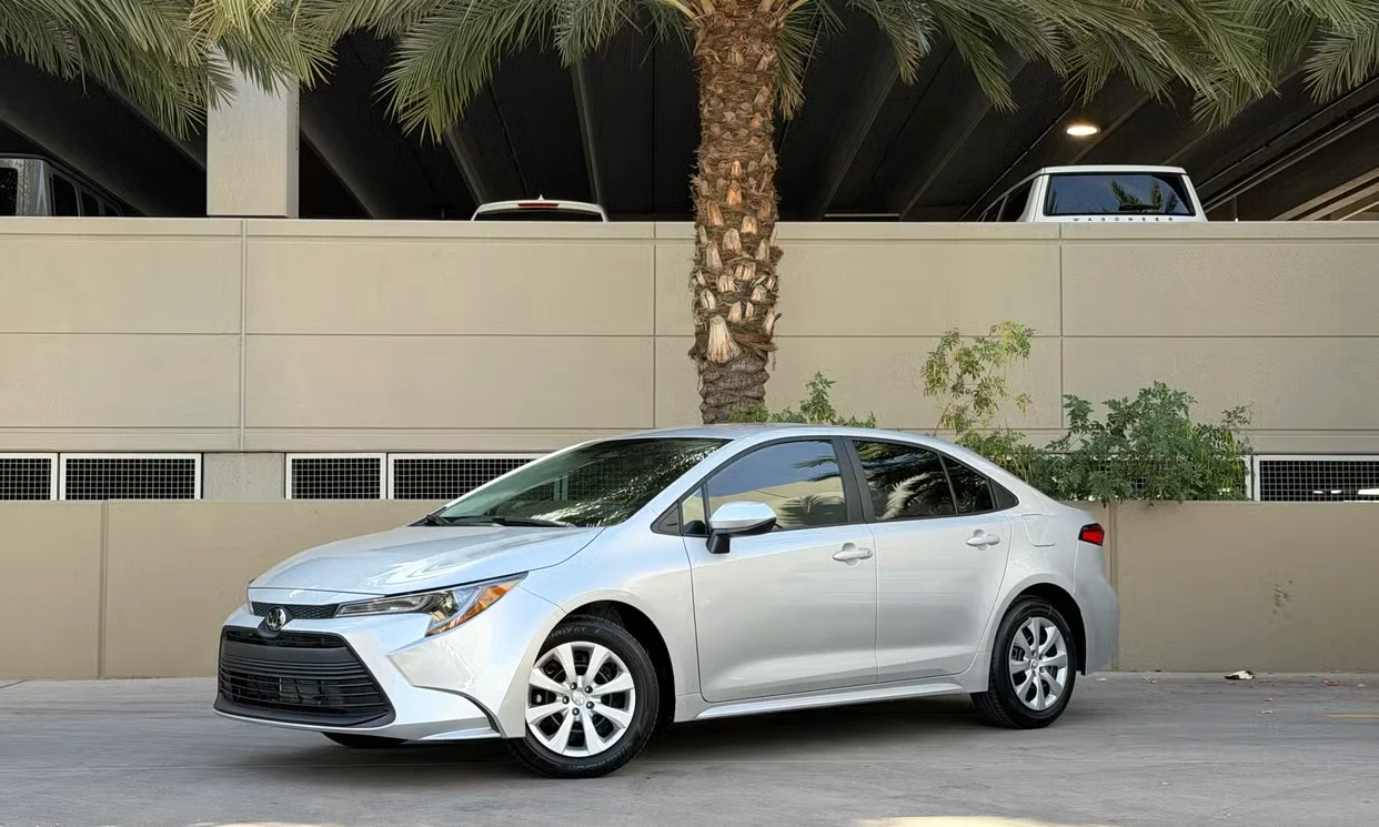 Silver Toyota Corolla LE photographed in Miami